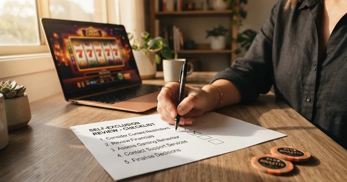 A hand ticking off boxes on a printed checklist next to a laptop.